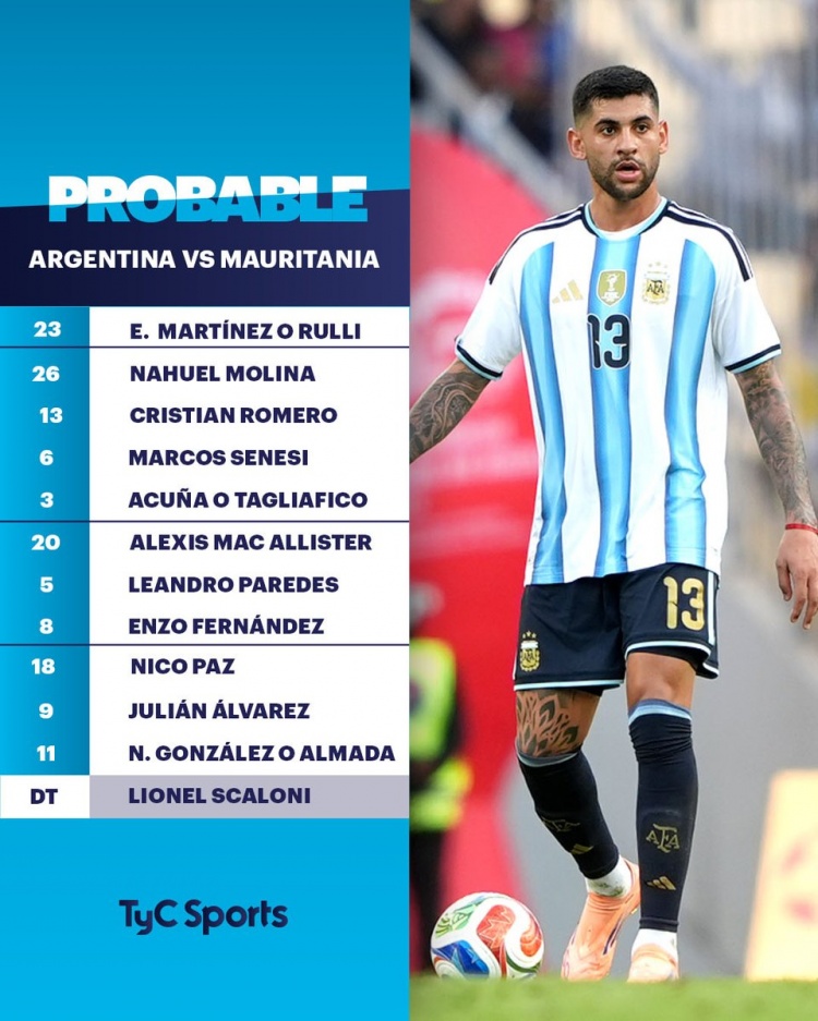 阿根廷友誼賽首發(fā)預(yù)測(cè)：阿爾瓦雷斯領(lǐng)銜 恩佐帕斯出戰(zhàn)